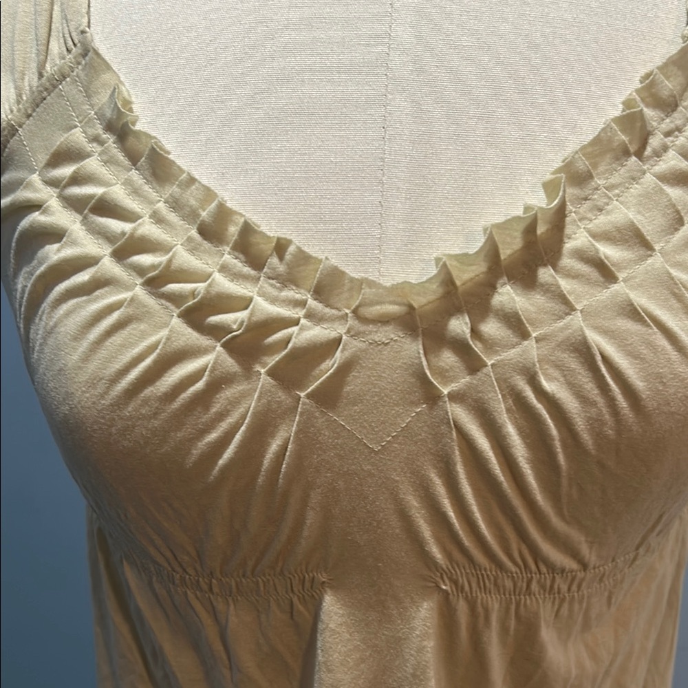 Club Monaco Cream Ruched Tank Top - Picture 2 of 4